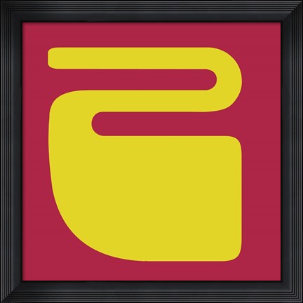 Framed Letter Z Yellow Print
