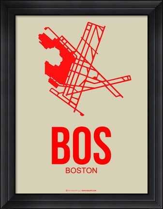 Framed BOS Boston 1 Print