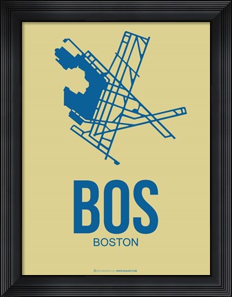 Framed BOS Boston 3 Print