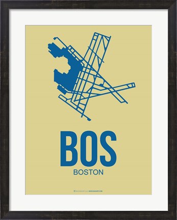 Framed BOS Boston 3 Print