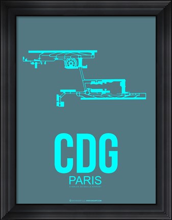 Framed CDG Paris 1 Print