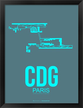Framed CDG Paris 1 Print
