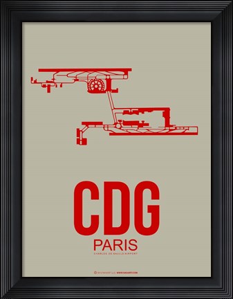 Framed CDG Paris 2 Print