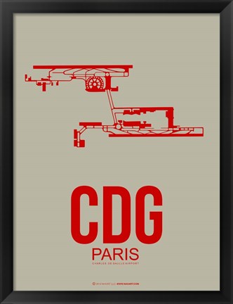 Framed CDG Paris 2 Print