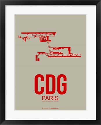 Framed CDG Paris 2 Print