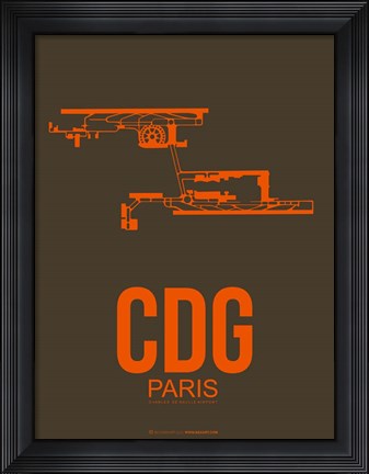 Framed CDG Paris 3 Print