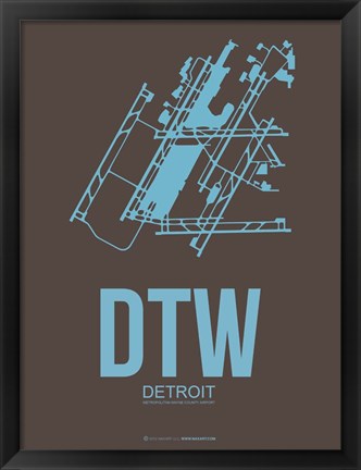 Framed DTW Detroit 1 Print