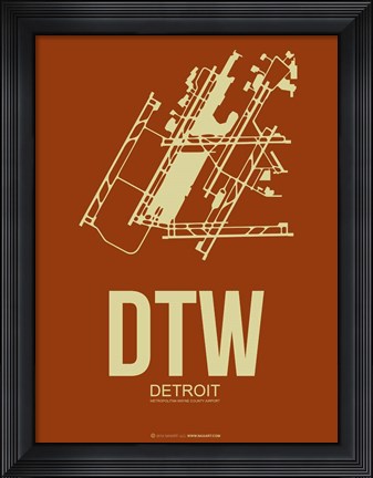 Framed DTW Detroit 2 Print