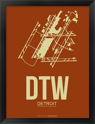 Framed DTW Detroit 2 Print