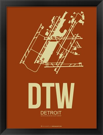 Framed DTW Detroit 2 Print