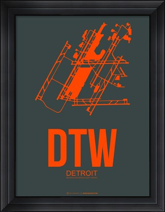 Framed DTW Detroit 3 Print