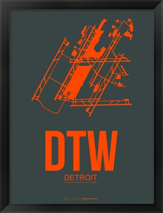 Framed DTW Detroit 3 Print