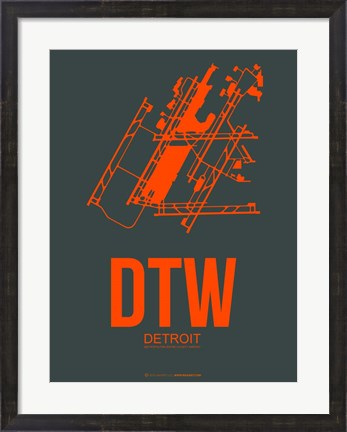 Framed DTW Detroit 3 Print