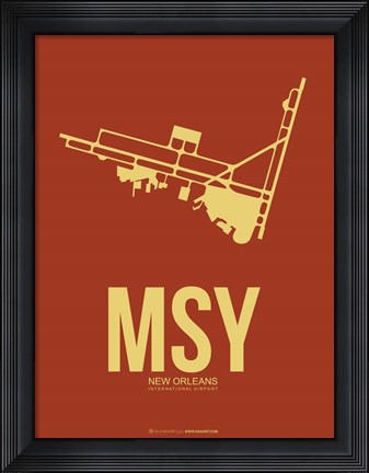 Framed MSY New Orleans 1 Print