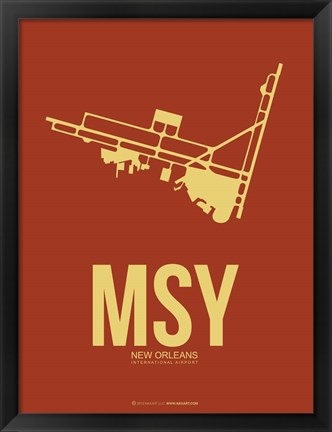 Framed MSY New Orleans 1 Print