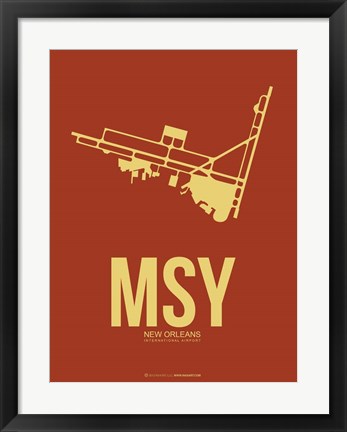 Framed MSY New Orleans 1 Print