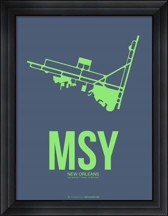 Framed MSY New Orleans 2 Print