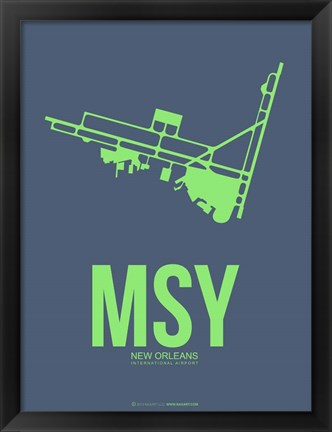 Framed MSY New Orleans 2 Print