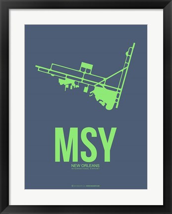 Framed MSY New Orleans 2 Print