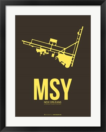 Framed MSY New Orleans 3 Print