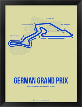 Framed German Grand Prix 2 Print