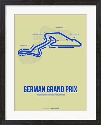 Framed German Grand Prix 2 Print