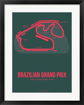 Framed Brazilian Grand Prix 2 Print