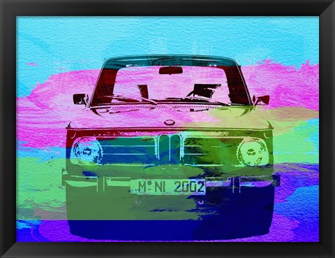 Framed BMW 2002 Front Watercolor 1 Print