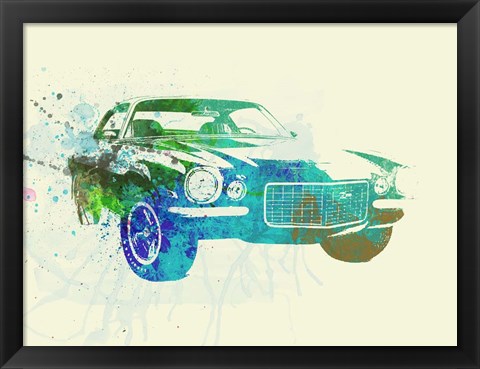 Framed Chevy Camaro Watercolor Print