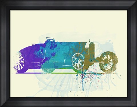 Framed Bugatti Type 35 R Watercolor Print