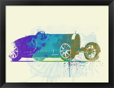 Framed Bugatti Type 35 R Watercolor Print