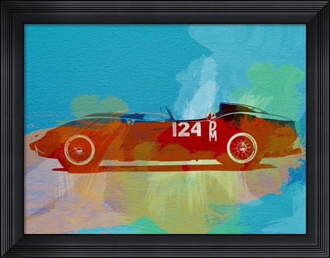 Framed Ferrari Testa Rossa Watercolor 1 Print