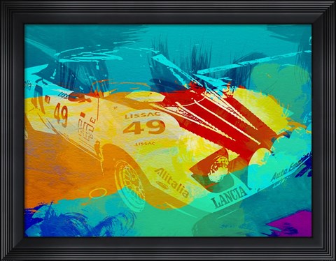 Framed Lancia Stratos Watercolor 1 Print