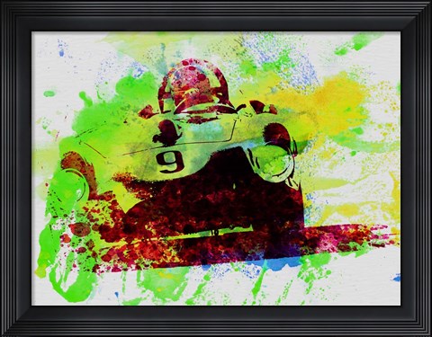Framed Classic Ferrari on Race track Print