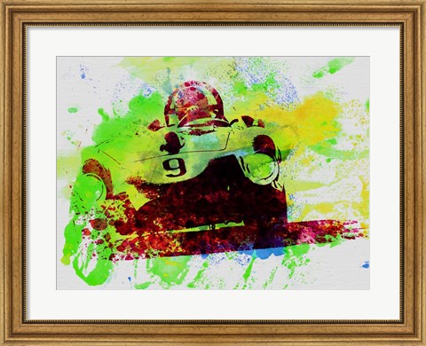 Framed Classic Ferrari on Race track Print