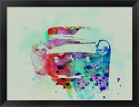 Framed Ferrari Front Watercolor Print