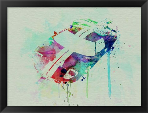 Framed Ford GT Top Watercolor Print