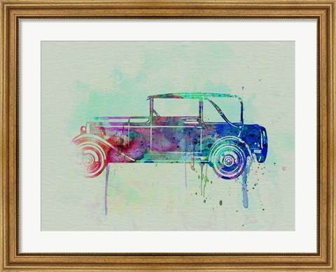 Framed Old car watercolor Print