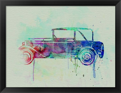 Framed Old car watercolor Print