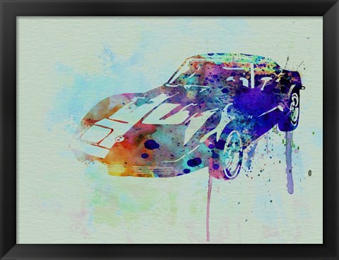 Framed Corvette watercolor Print