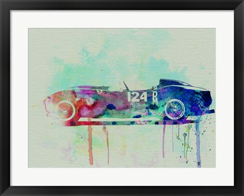 Framed Ferrari Testa Rossa Watercolor 2 Print