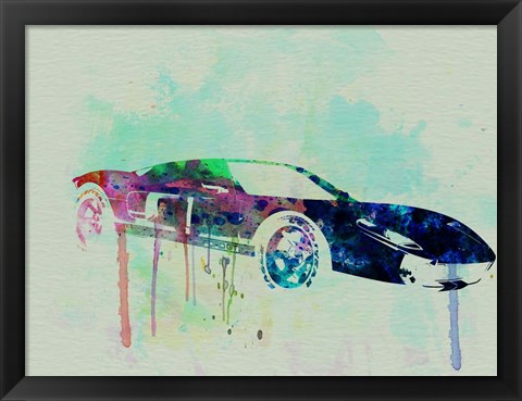 Framed Ford GT Watercolor 2 Print