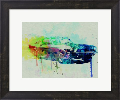 Framed Ford Mustang Watercolor 2 Print