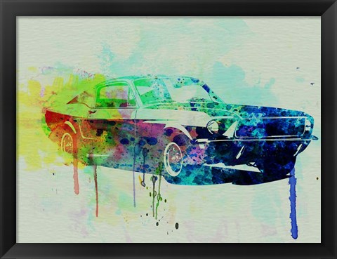 Framed Ford Mustang Watercolor 2 Print