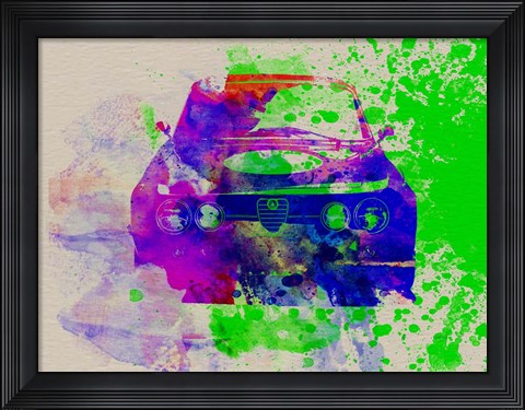 Framed Alfa Romeo Front Watercolor 1 Print