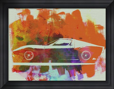 Framed Lamborghini Miura Side 2 Print