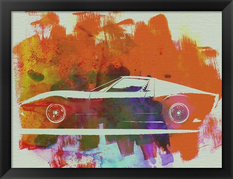 Framed Lamborghini Miura Side 2 Print