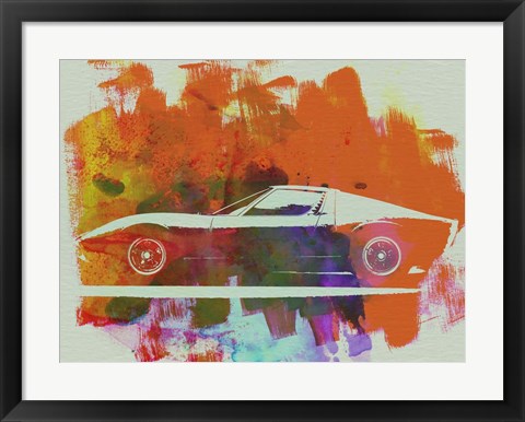 Framed Lamborghini Miura Side 2 Print
