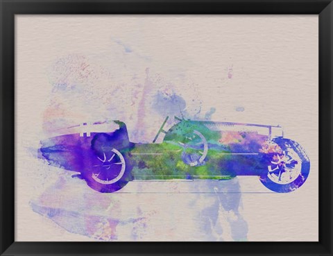 Framed Bugatti Type 35 R Watercolor 2 Print