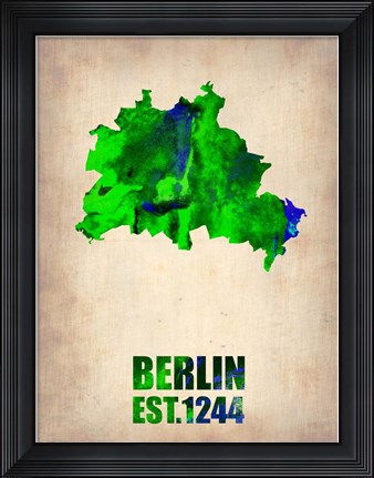 Framed Berlin Watercolor Map Print